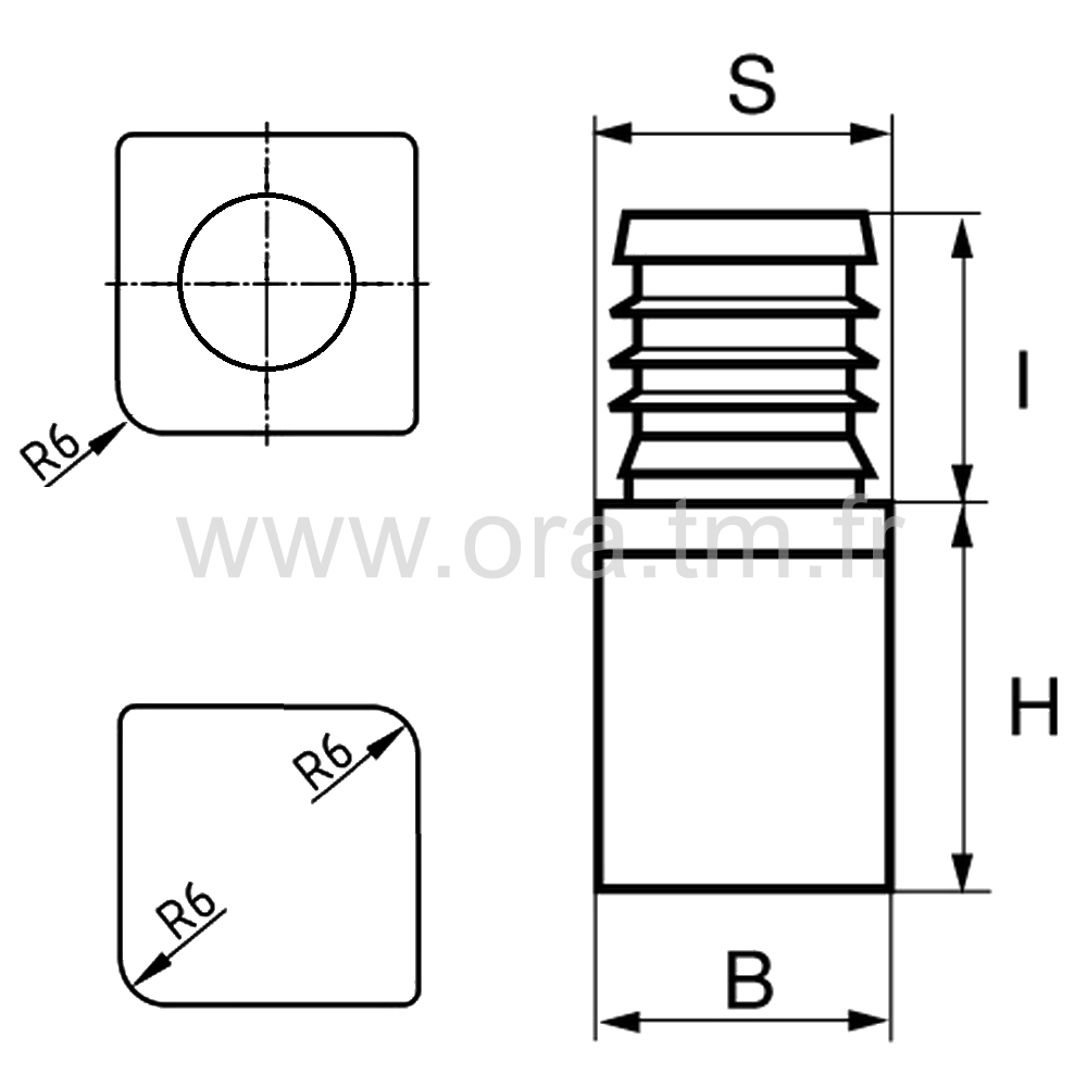 IVCC - INSERT VERIN - TUBE CARRE